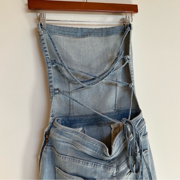 Mother Denim the Tie Back Knee Dress Fray in Tinge Size 26 - Picture 5 of 15